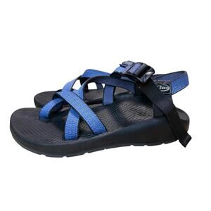 Chaco Z/1 Shoes Women’s Sz 10 Black Blue Adjustable Straps Hiking Sandals Comfy